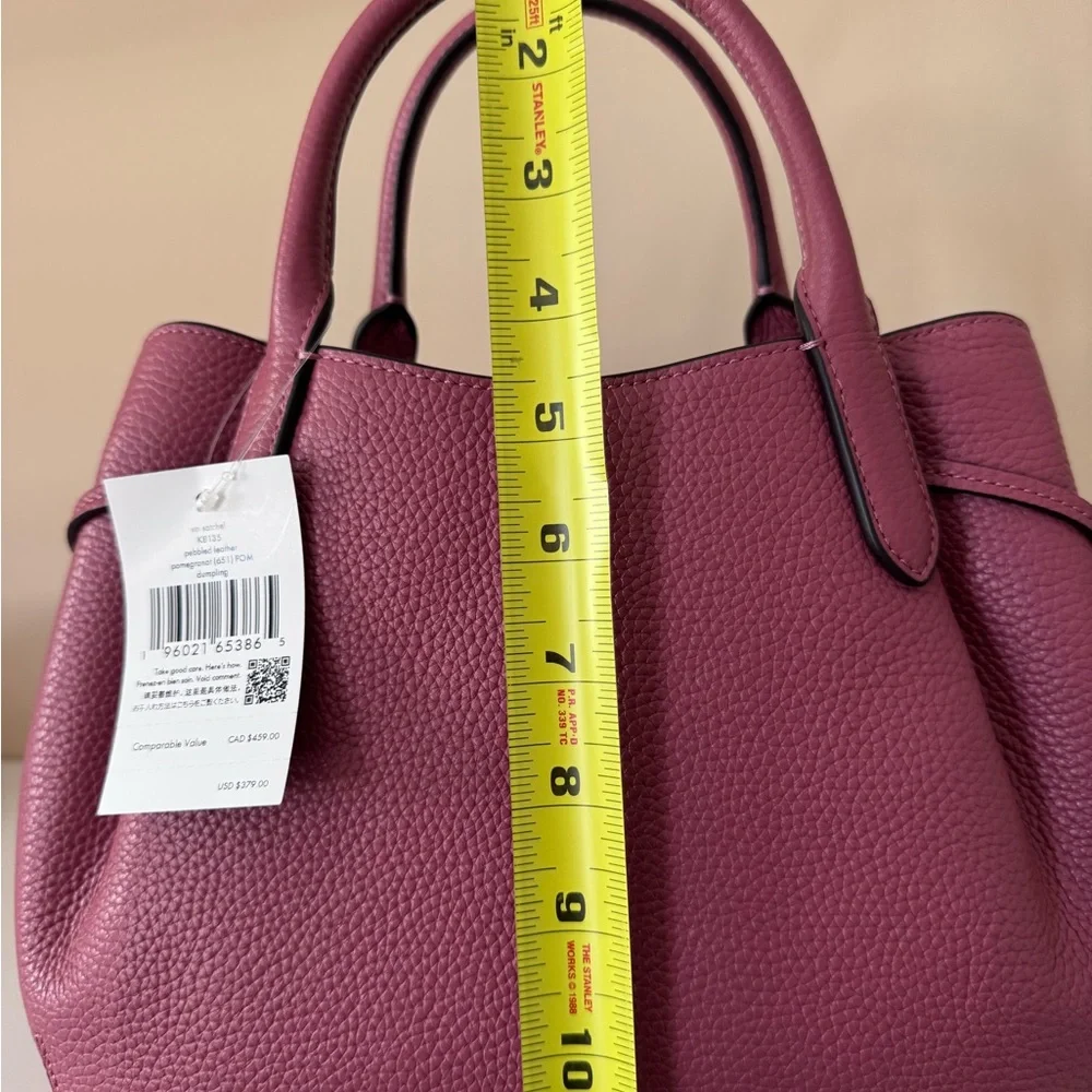 NWT Kate Spade Dumpling Bag Pebbled Leather Top-Handle in Pomegranate - Picture 6 of 7